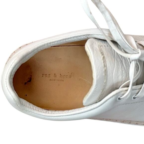 Rag & Bone White Tan Rope Kent Leather Espadrille Platform Sneakers sz 37.5 / 7 - Picture 7 of 12